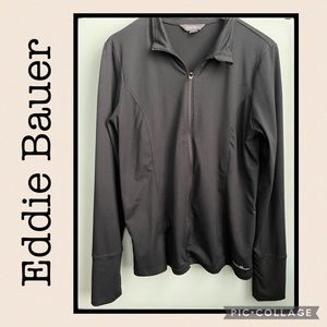 Eddie Bauer Black Full Zip Athletic Style Jacket Size L